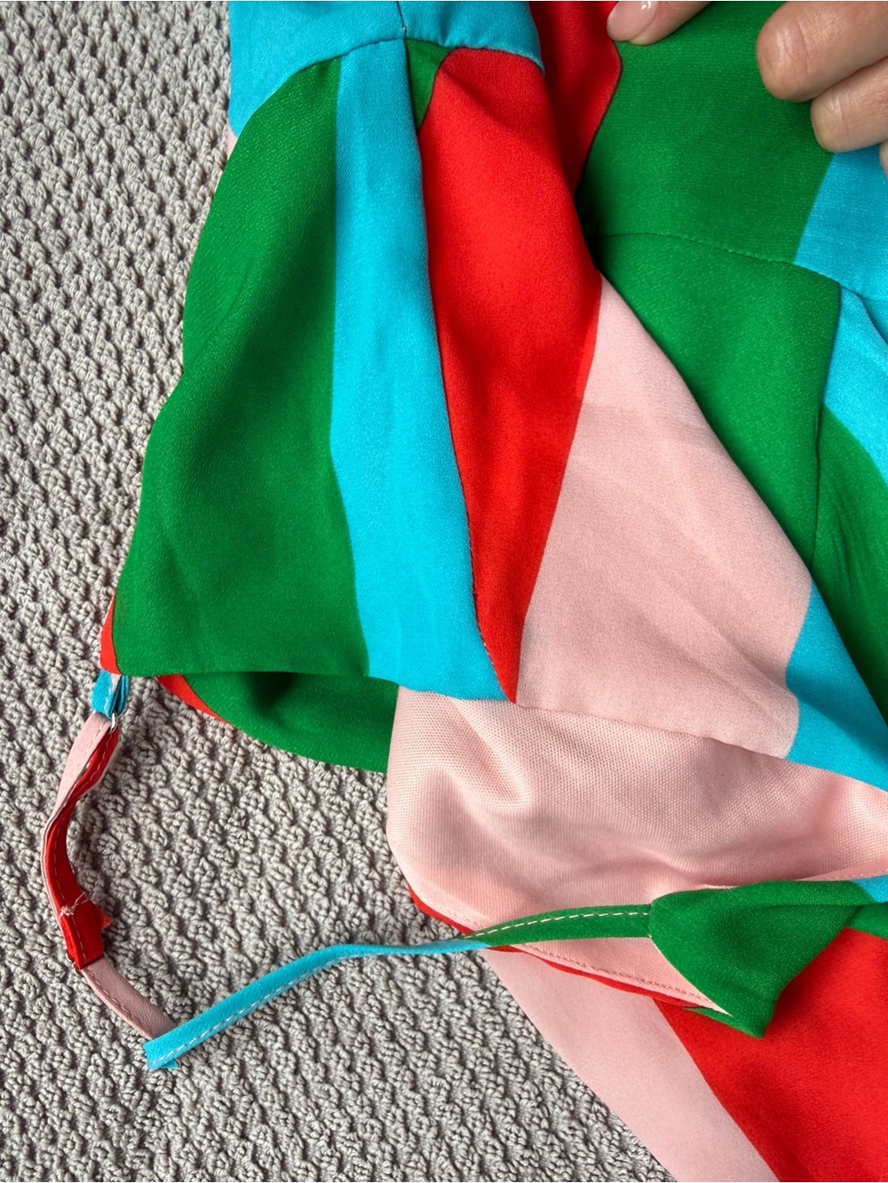 Lulus Vivacious Veronica Multi Green Pink Stripe tie back knot midi dress - Picture 10 of 10